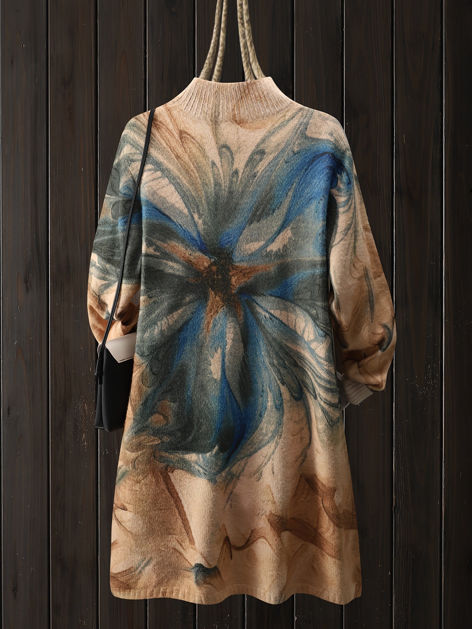 SOPHIA & ROSE | Vintage Floral High-Neck Midi Dress