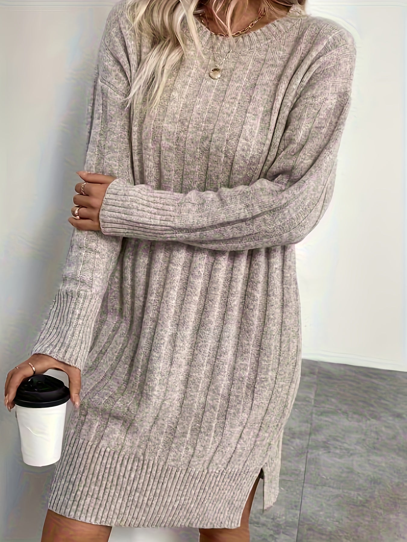 SOPHIA & ROSE | Plus‑Size Elegant Knit Midi Dress