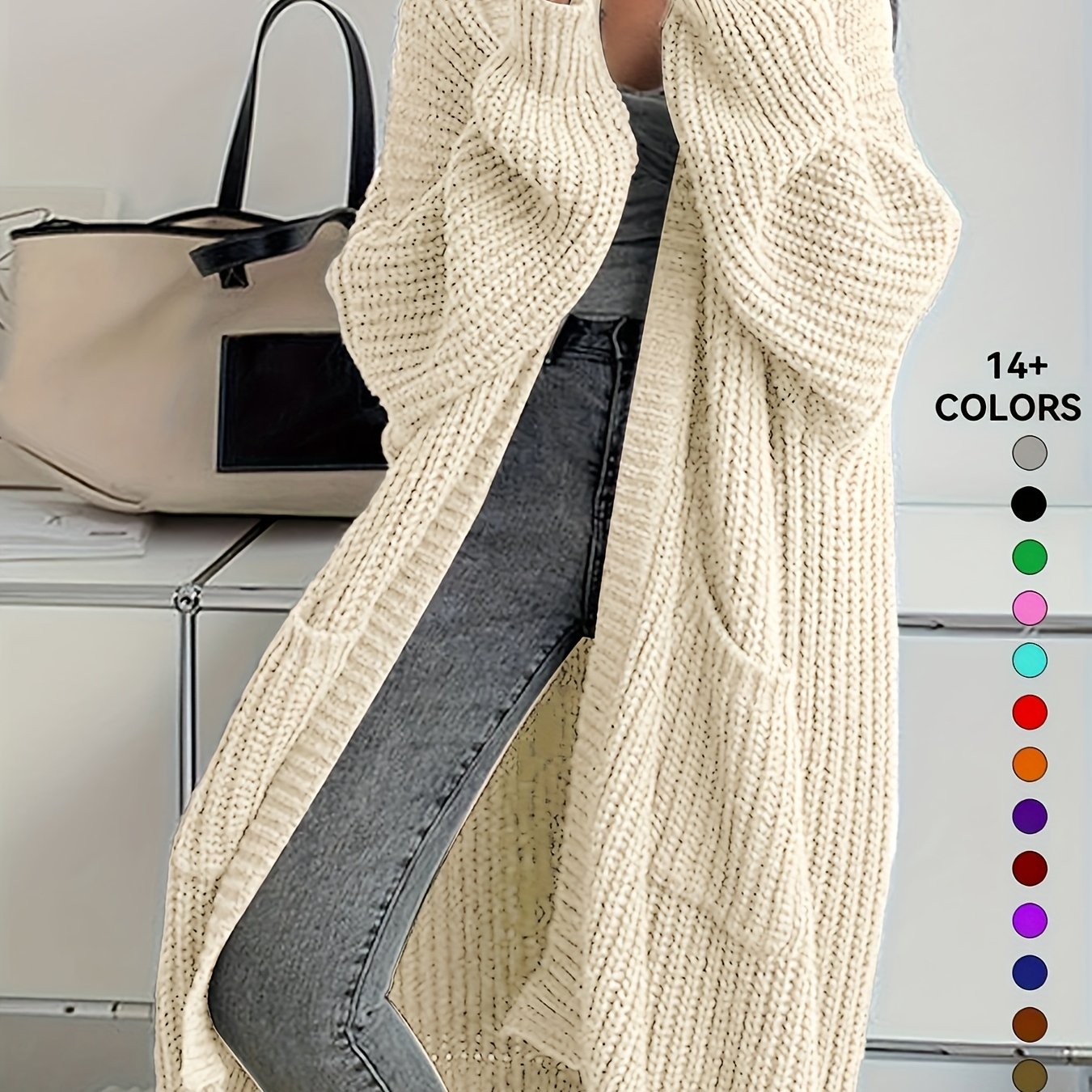 Glenda | Chic Knee-Length Cardigan Sweater