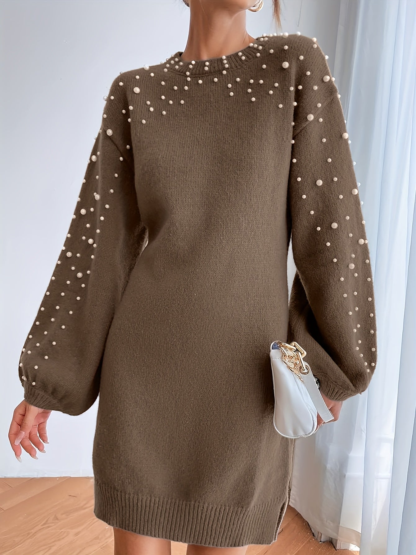 SOPHIA & ROSE | Soft Knit Long-Sleeve Midi Dress