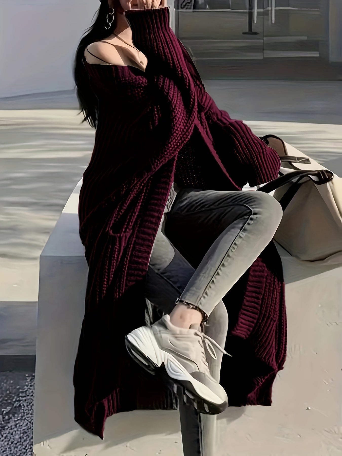 Glenda | Chic Knee-Length Cardigan Sweater