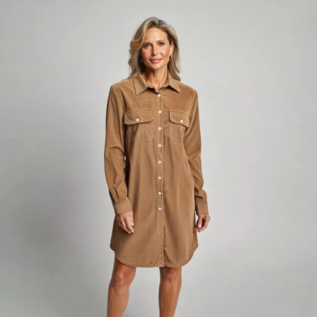 Beatriz | Corduroy Loose-Fit Midi Dress