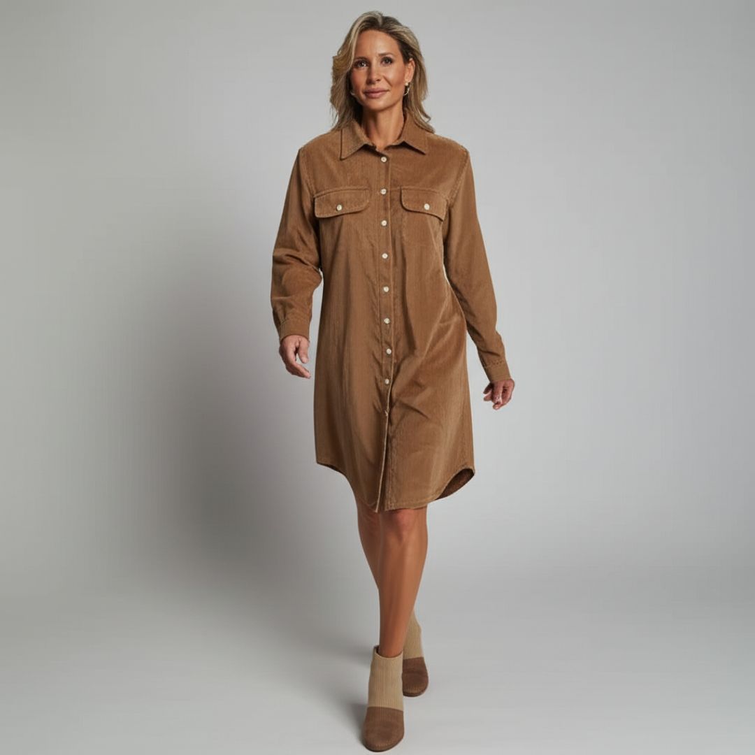 Beatriz | Corduroy Loose-Fit Midi Dress