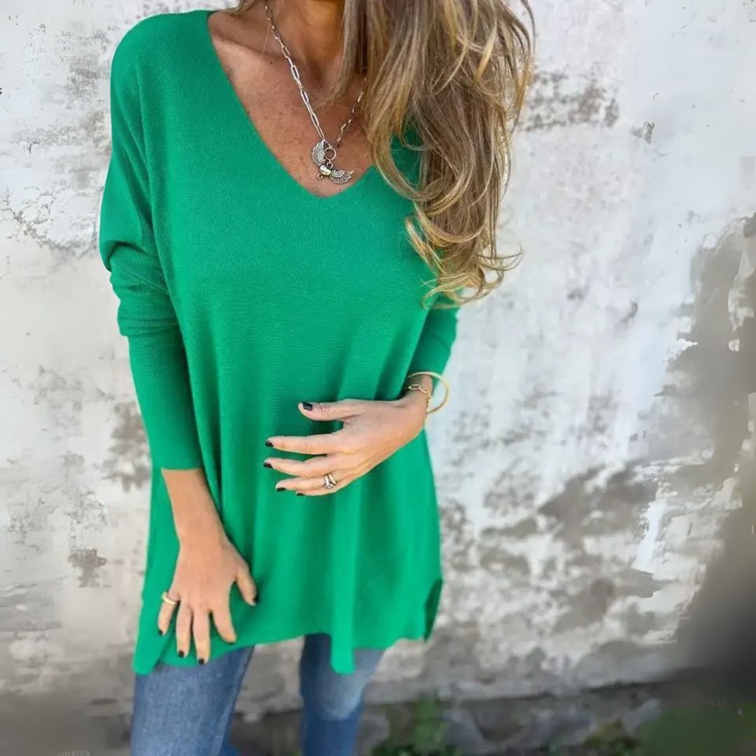 Leona | Relaxed V-Neck Knit Tunic