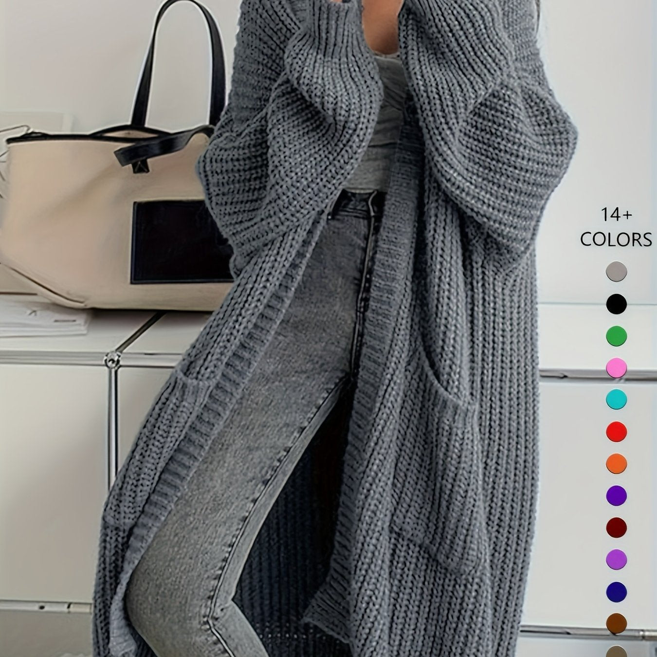 Glenda | Chic Knee-Length Cardigan Sweater