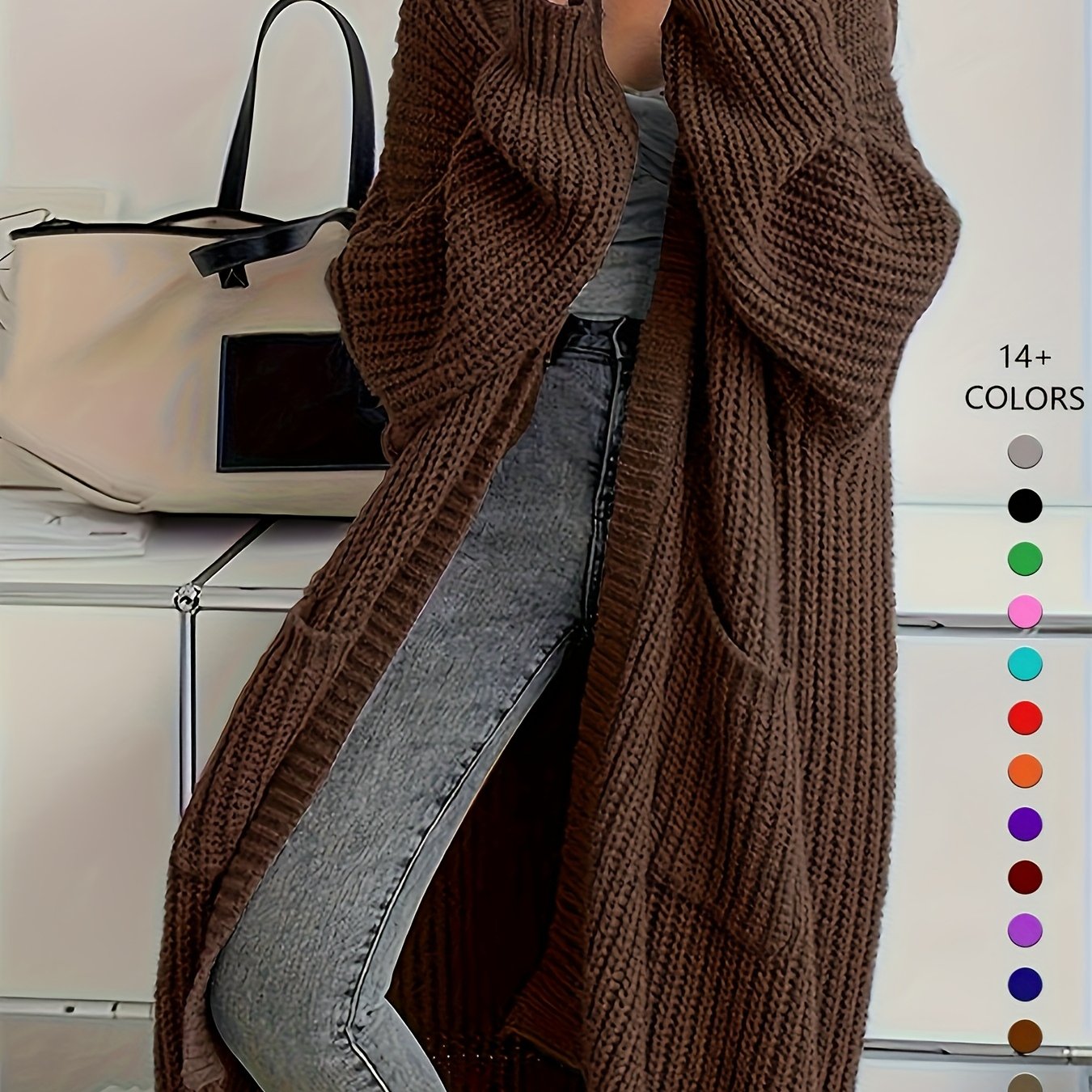 Glenda | Chic Knee-Length Cardigan Sweater
