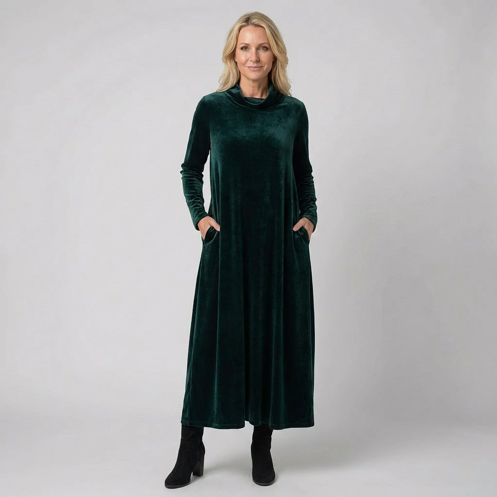 Éloura - Velvet Elegant Maxi Dress