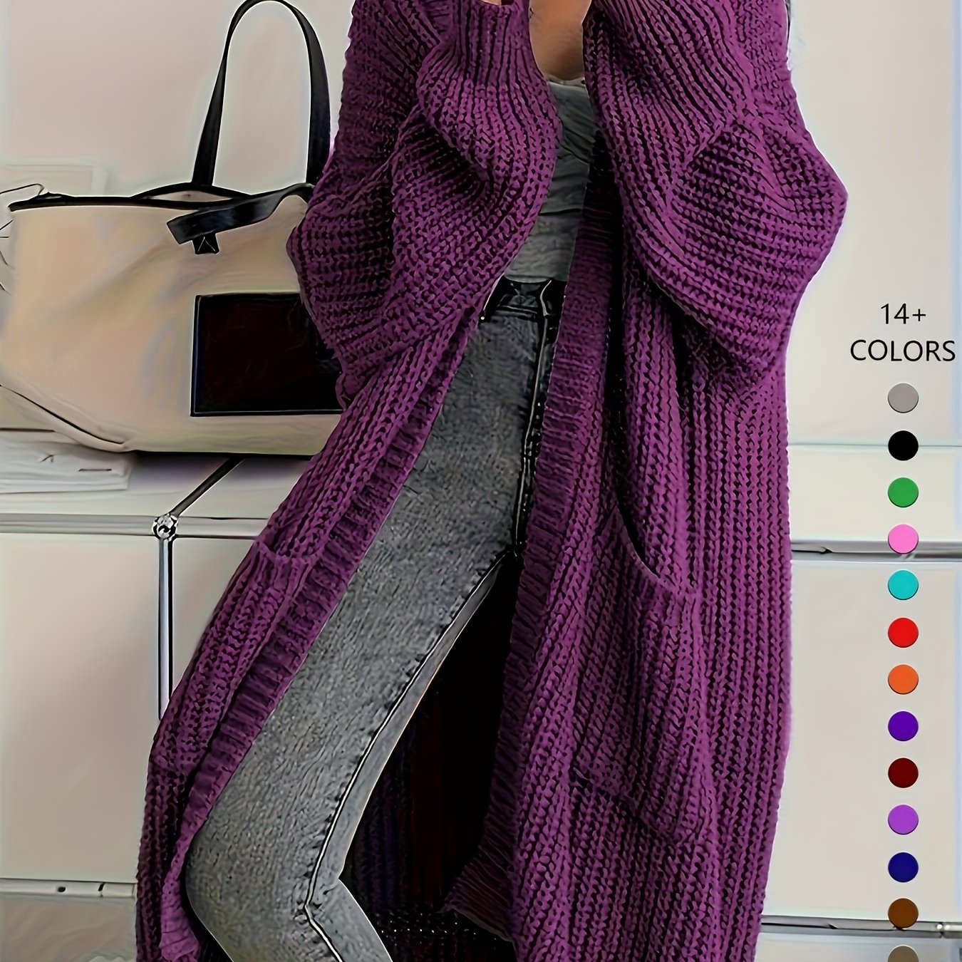 Glenda | Chic Knee-Length Cardigan Sweater