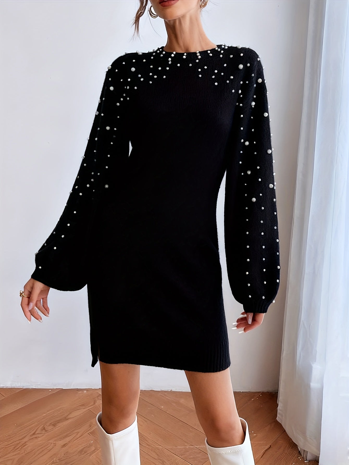 SOPHIA & ROSE | Soft Knit Long-Sleeve Midi Dress