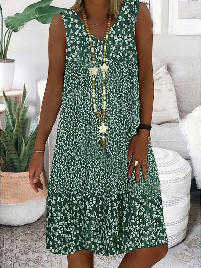 ISLA | FLORAL V-NECK SLEEVELESS DRESS