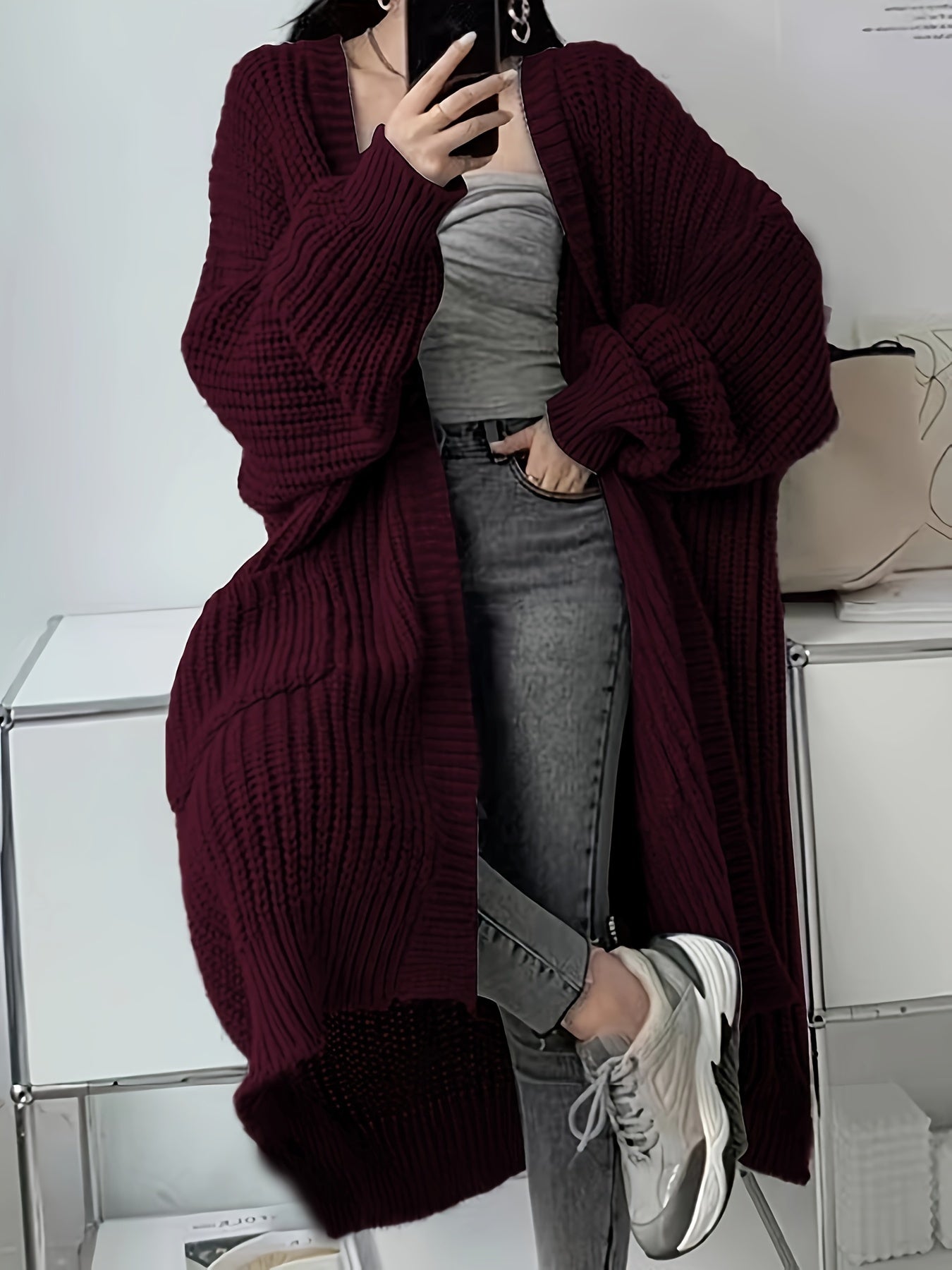 Glenda | Chic Knee-Length Cardigan Sweater