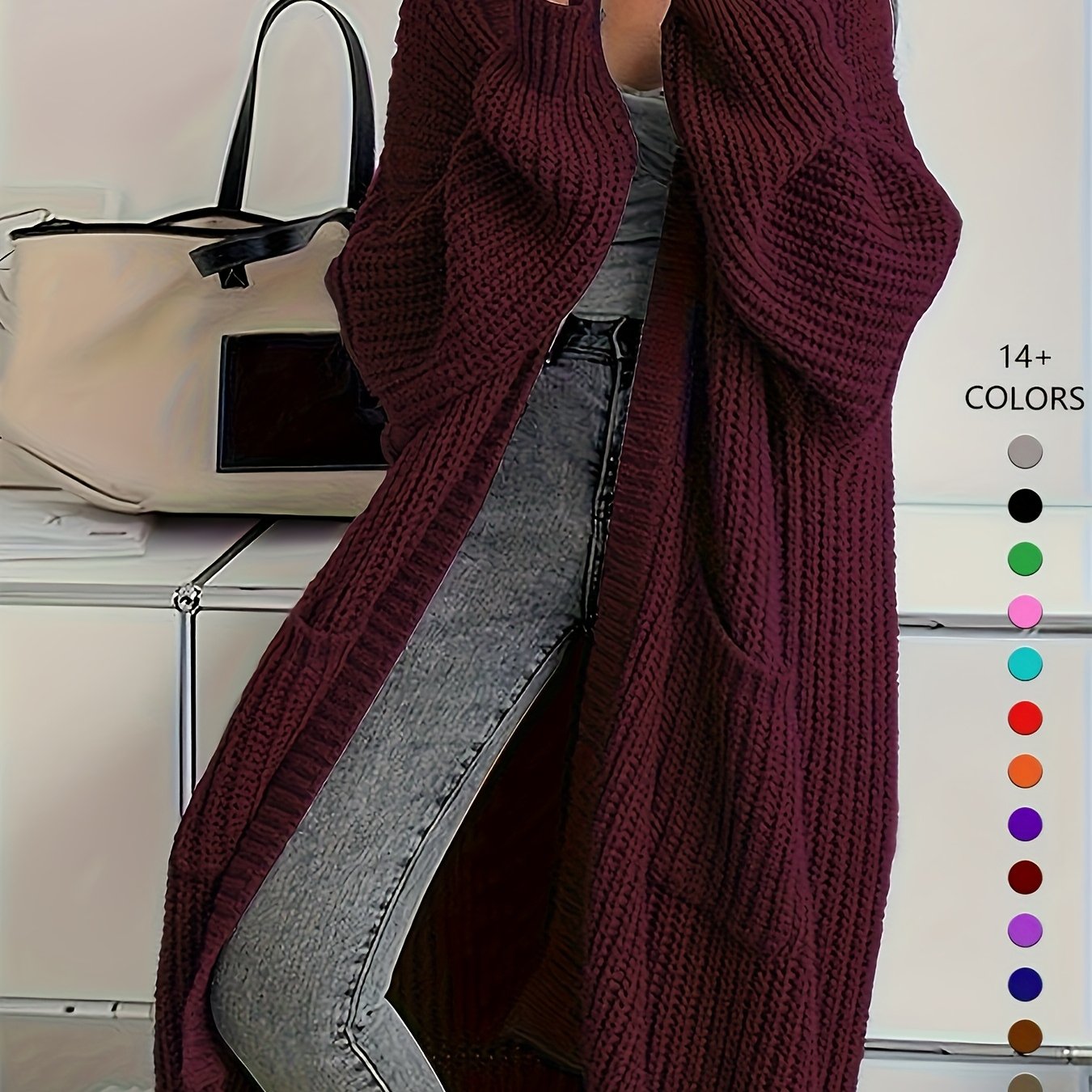 Glenda | Chic Knee-Length Cardigan Sweater