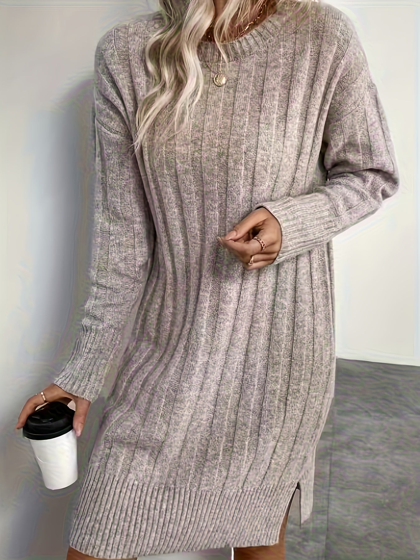 SOPHIA & ROSE | Plus‑Size Elegant Knit Midi Dress