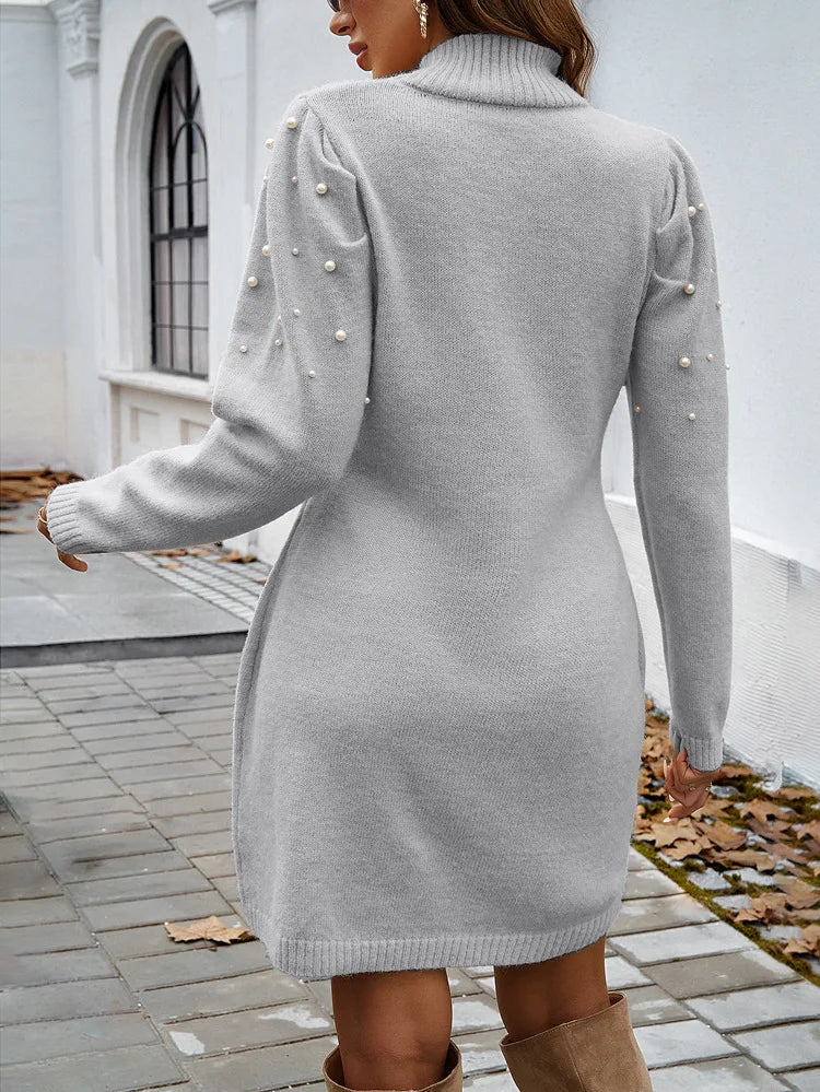 Kelly | Elegant Turtleneck Long Sleeve Dress