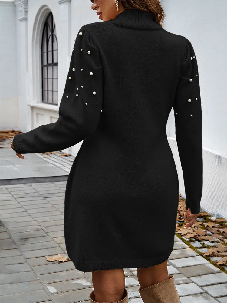 Kelly | Elegant Turtleneck Long Sleeve Dress