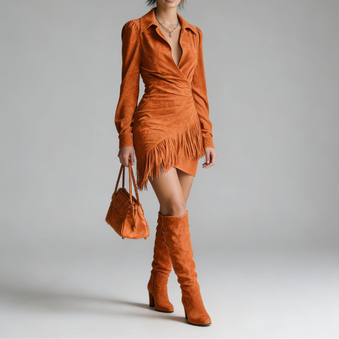 Raya | Suede Fringe Mini Dress