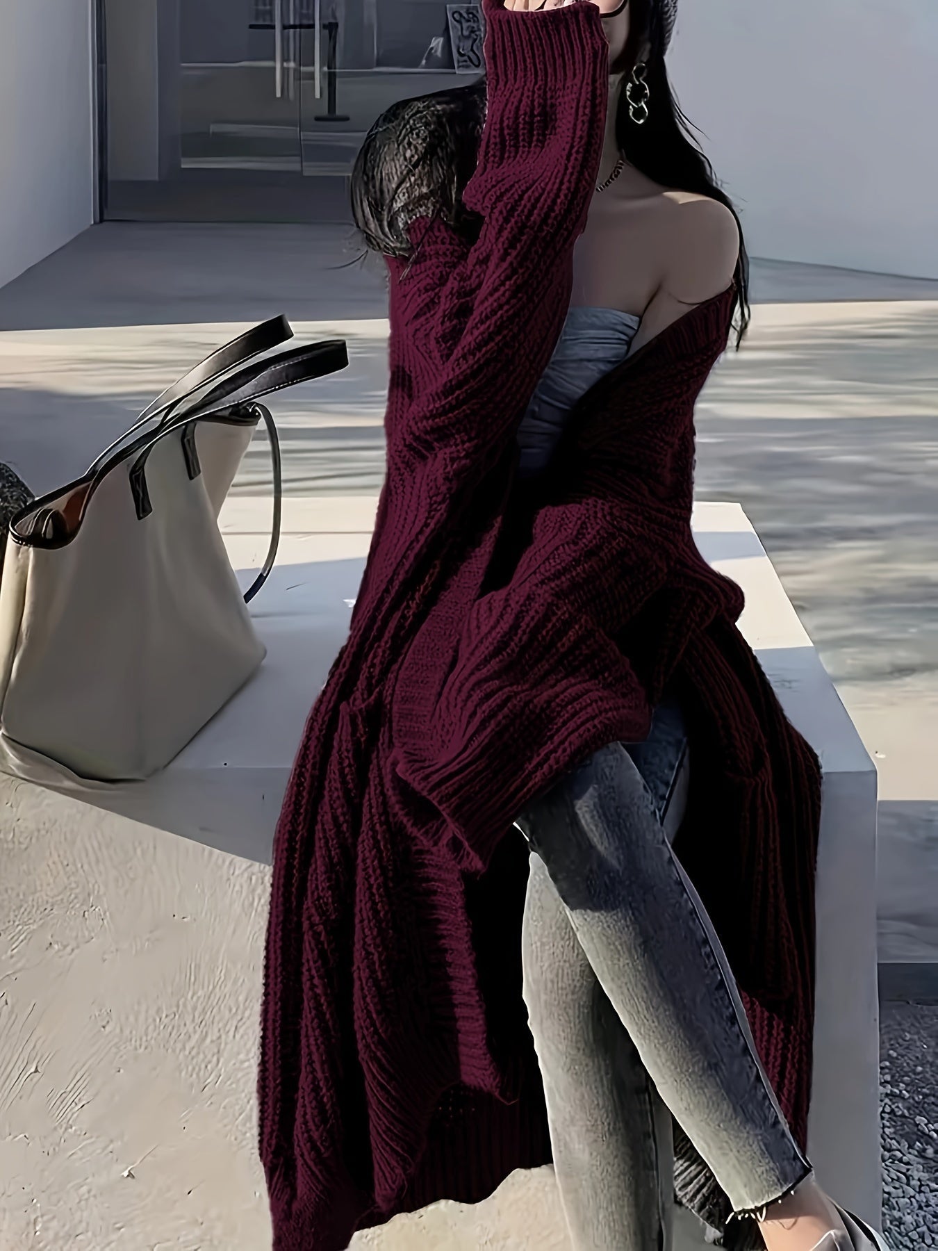 Glenda | Chic Knee-Length Cardigan Sweater